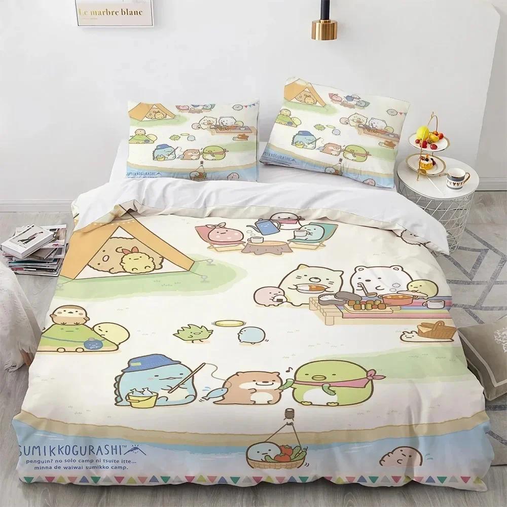 3D Print Anime Kawaii Cartoon Sumikko Gurashi 3D Duvet Cover Bedding Set Comforter Linen Home Decor Single Double King Queen