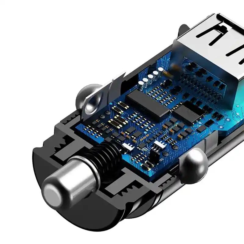 Ładowarka Samochodowa Baseus Square 2Xusb Qc3.0 5A 30W (Czarna)