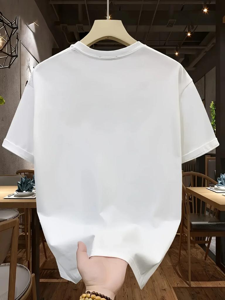 Heren Zomer 100% Katoen Kleurrijk Vliegtuig Bedrukt Casual Los Sport Rond Hals Korte Mouw T-shirt Top
