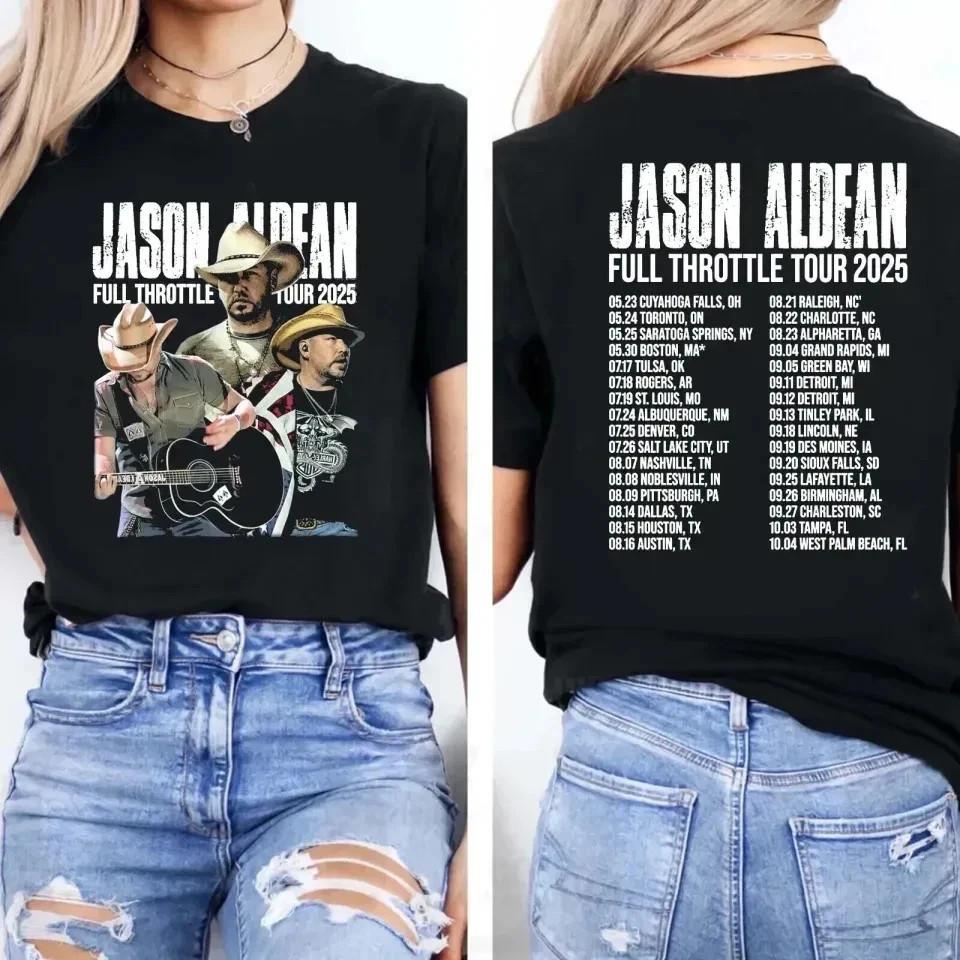 Jason Aldean Full Throttle Country Music Concert 2025 Double Sided T-Shirt