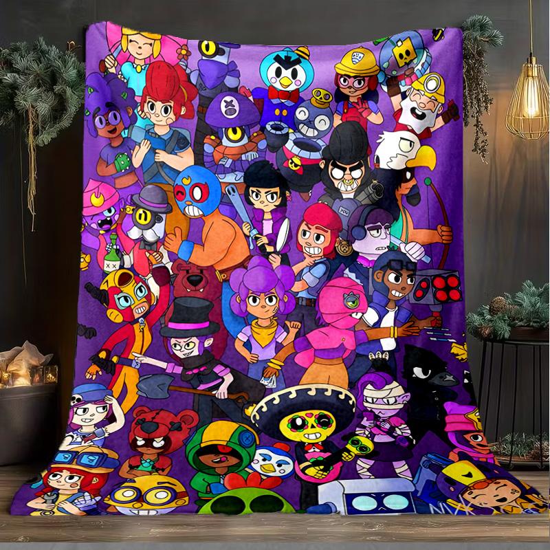 1PC Brawl Game Blanket Flannel Throw for Sofa, Indoor, Camping, Living Room, Office, Chair, And Bed Soft Birthday Christmas Gift