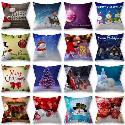 Christmas Cushion Pillow Cover Snowflake Tree Printing Sofa Cushion Decoration Pillow Home