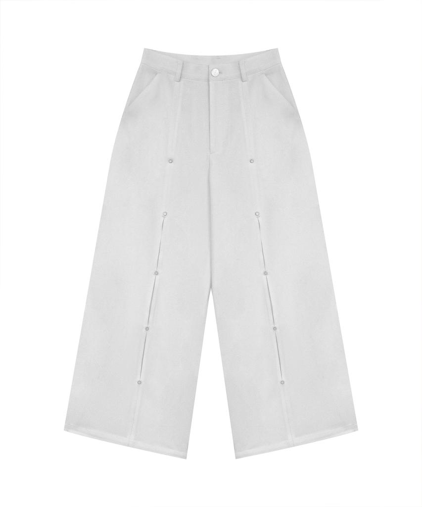 Teulimingbeodeu Rivet Slit Trouser [ White ]