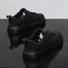 Thick-soled leather spring and summer new breathable muffin tide casual board shoes inner height-increasing shoes