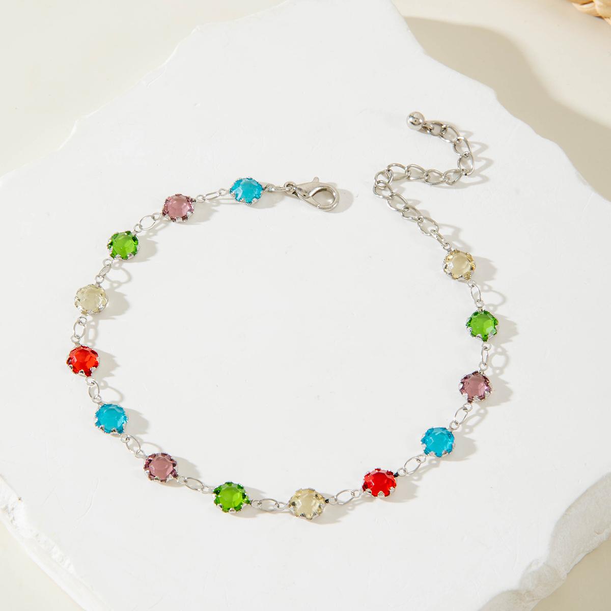 

Модная простая цветная подвеска в форме капли со стразами для женских украшений, летняя персонализированная цепочка для ног