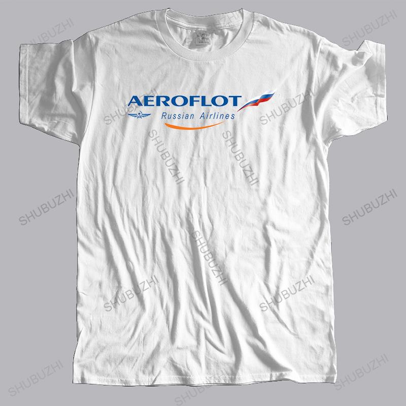 mens casual teeshirt Fashion brand t shirt Aeroflot Russian Airlines Shubuzhi printing Cotton Tshirt bigger size Drop Shipping S