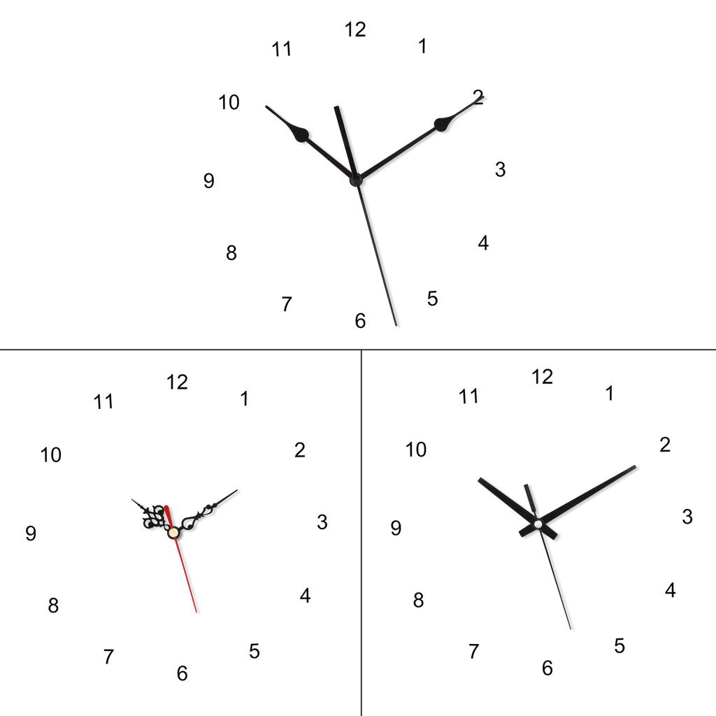 Quartz Battery Operated Silent Clock Movement Mechanism for Clock Repair / DIY with 3 Pairs of Black Hands, Clock Mechanism