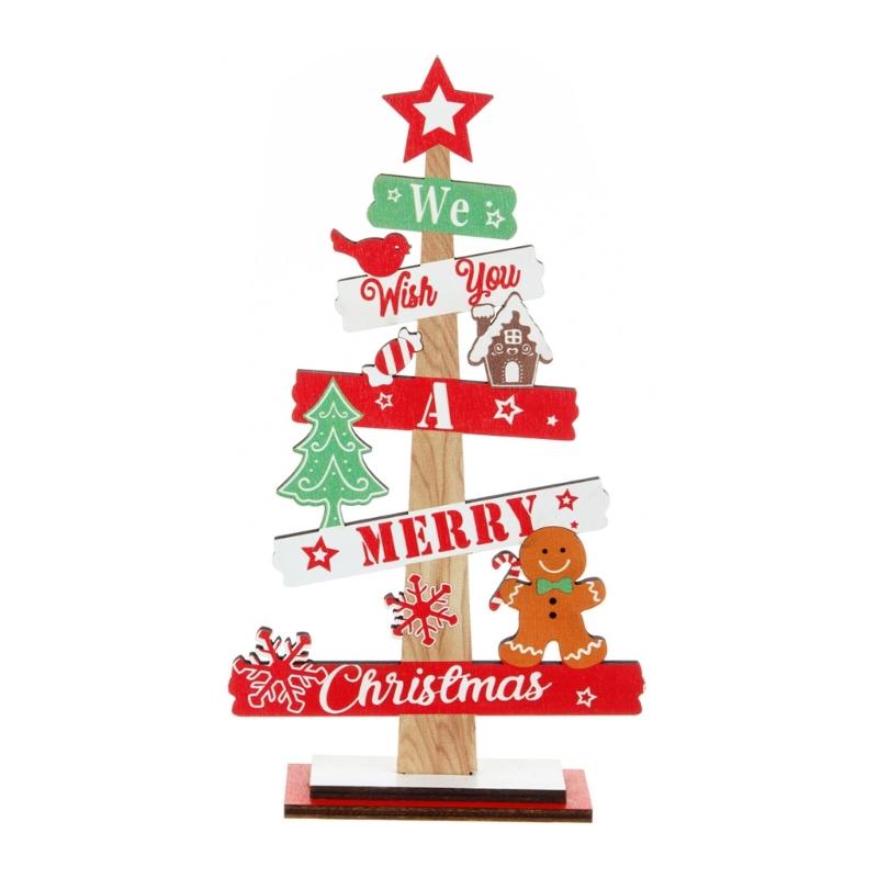

Wood Gingerbreads Man Christmas Tree Ornament for Festival Home Tabletop Centerpieces Tiered Tray Decors Letter Sign 1