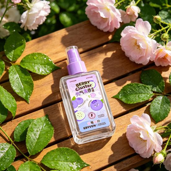 Fruity Scent Clothes Fragrance Spray, Long Lasting Citrus Fig Blueberry Notes Fabric Refresher, Odor Removal Wrinkle Release Deodorizing Mist