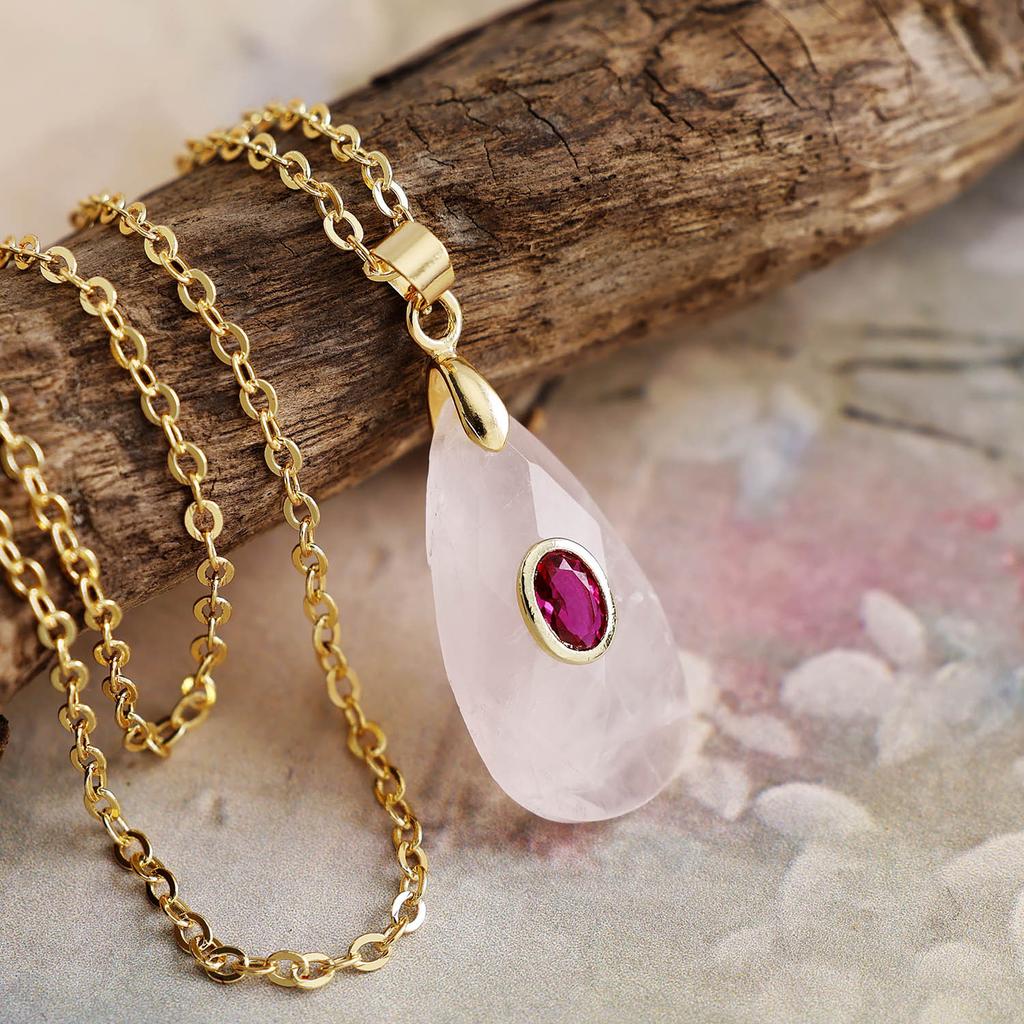 Luxury high quality, exclusive for new natural crystal stone water drop pendant jewelry simple fashion necklace merchandise jewelry