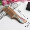 Painted Flower Peach Wood Healthy Scalp Comb Hair Massage Anti-Static Care Tool