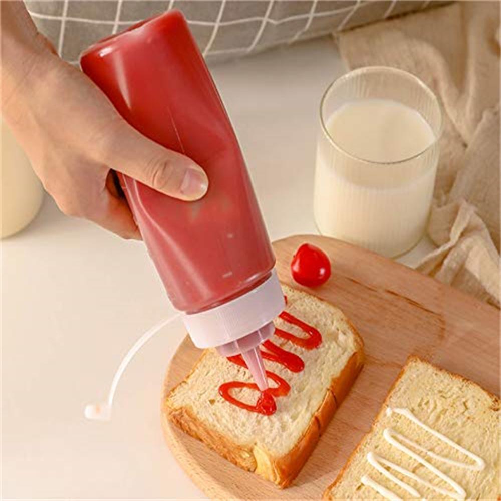 1/3/6pcs Squeeze Sauce Bottles Condiment Squeeze Bottle with Cap for Ketchup Salad dressing Mustard Olive Oil set Kitchen Tools