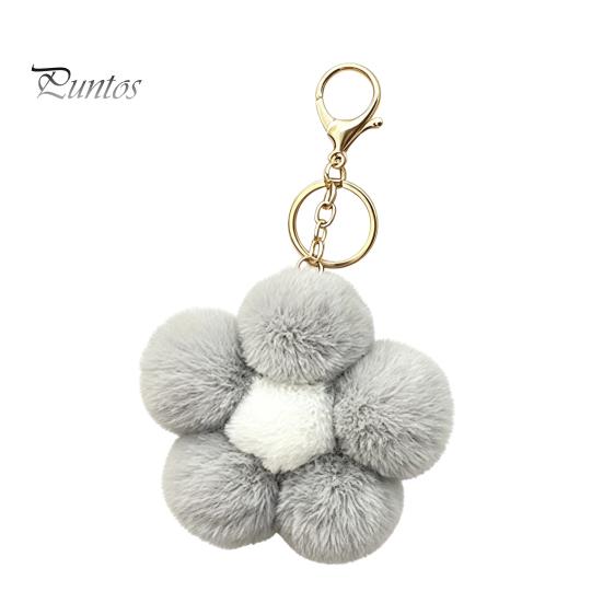 Aesthetic Handbag Pendant Plush Flower Keychain for Handbags, Five-petal Bag Charm, Backpack Hanging Accessory Fluffy Women