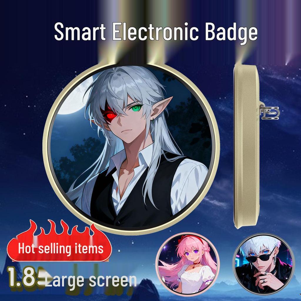 Grenzüberschreitende Bluetooth Anime-Anstecknadel mit Videodisplay & Langer Akkulaufzeit