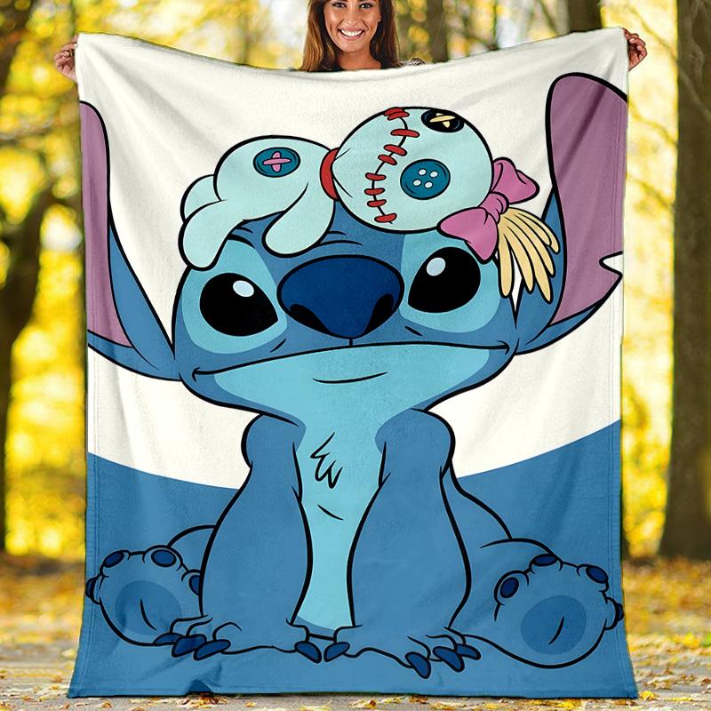1pc S-Stitch2 Theme Blanket - Digital Print, Polyester, Cozy for All Seasons, Perfect for Outdoor, and Travel