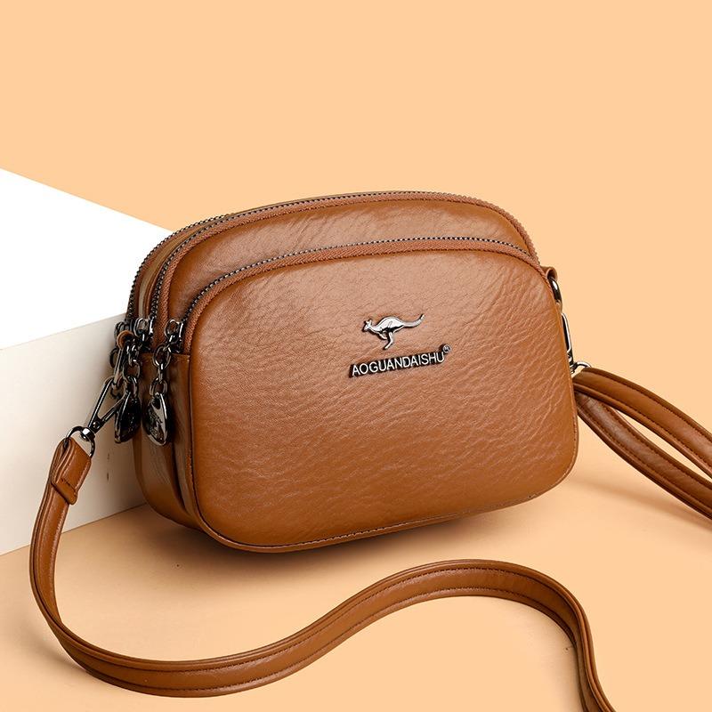 Three-layer Bag Women's Fashion Multi-compartment Simple Shoulder Bag Large Capacity Versatile Messenger Mother Bag Tide