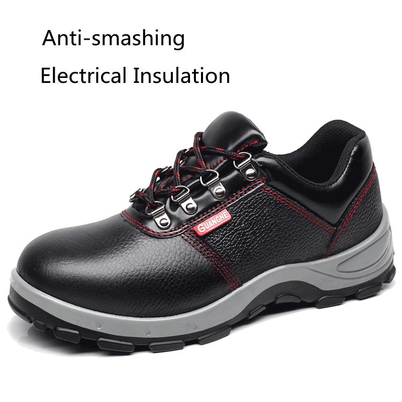 

Рабочая защитная обувь для мужчин, обувь со стальным носком, строительные кроссовки, дышащая, электроизоляционная защитная рабочая обувь 37 красный