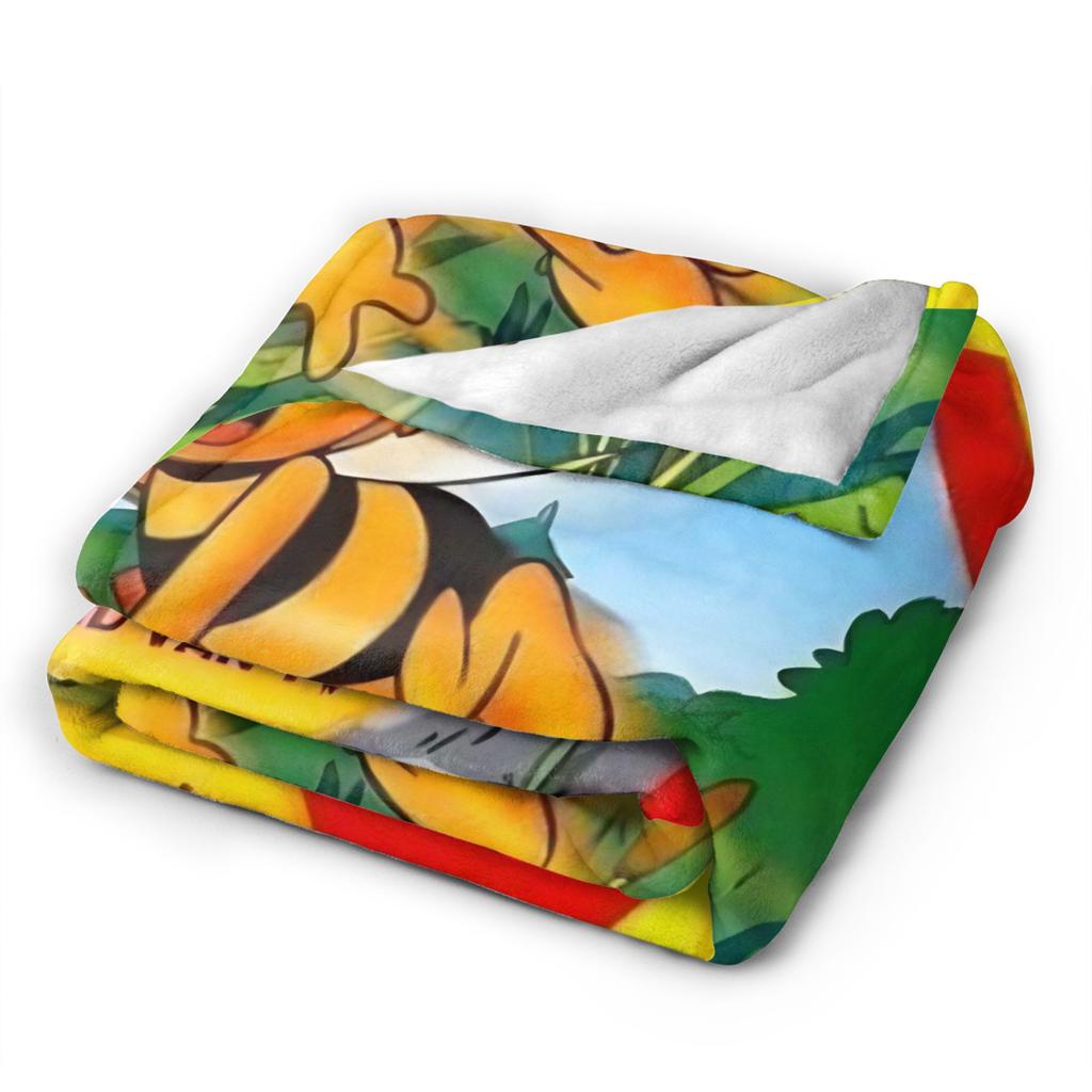 Coperte di Maya l'Ape Calde Morbide Estetiche Peluche Coperta Plaid per Arredamento Casa Campeggio Flanella Copriletto Copriletto