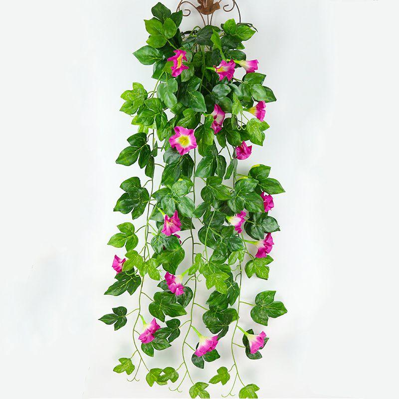 Stunning Faux Silk Morning Glory Hanging Basket For Artistic Home Wall Display Ideas