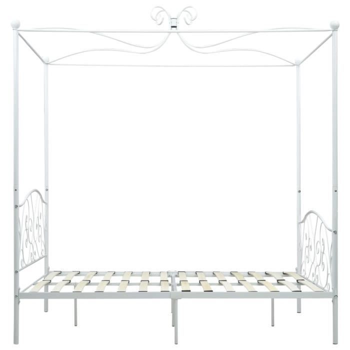 VidaXL Canopy Bed Frames White Metal 120 X 200 Cm