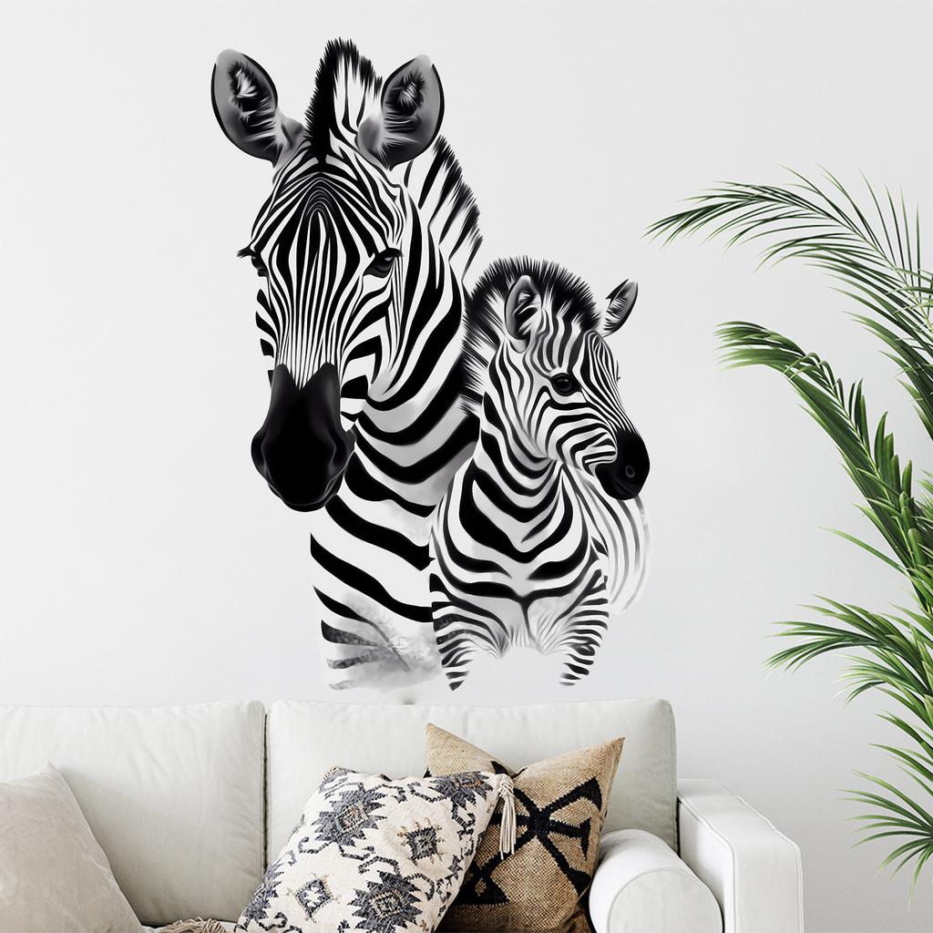 Cartoon Panda Löwe Zebra Tier Tapete Selbstklebend Abnehmbar für Kinderzimmer Kinderzimmer Schlafzimmer Wohnzimmer