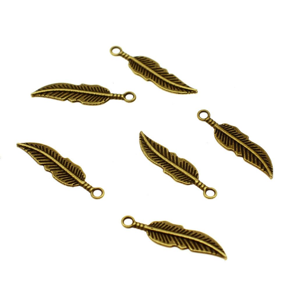Feather Charms Multi Color Alloy Leaf Pendants For Boho Style DIY Jewelry Accessories