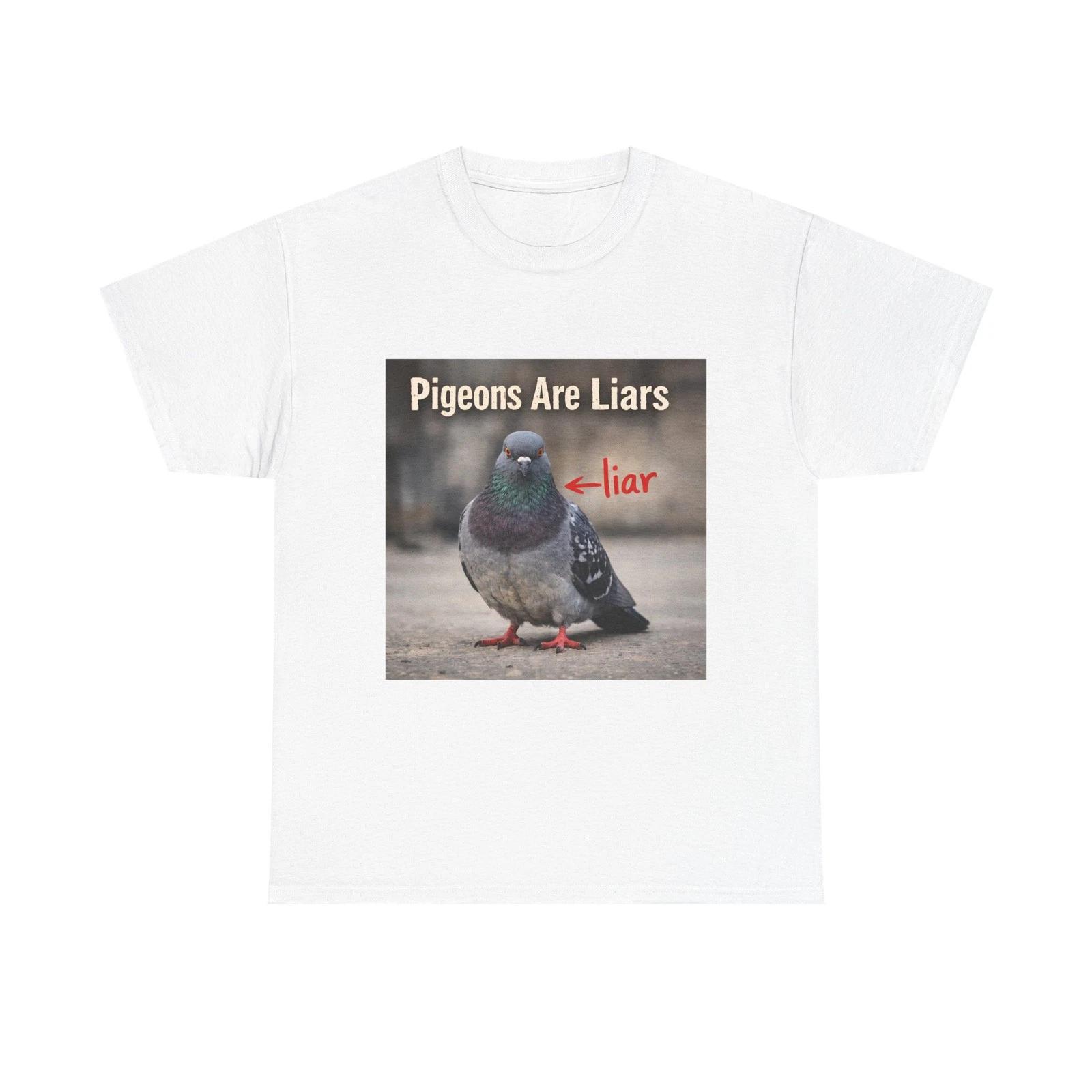 Pigeons Are Liars T-Shirt | Funny Pigeon Photo Tee L