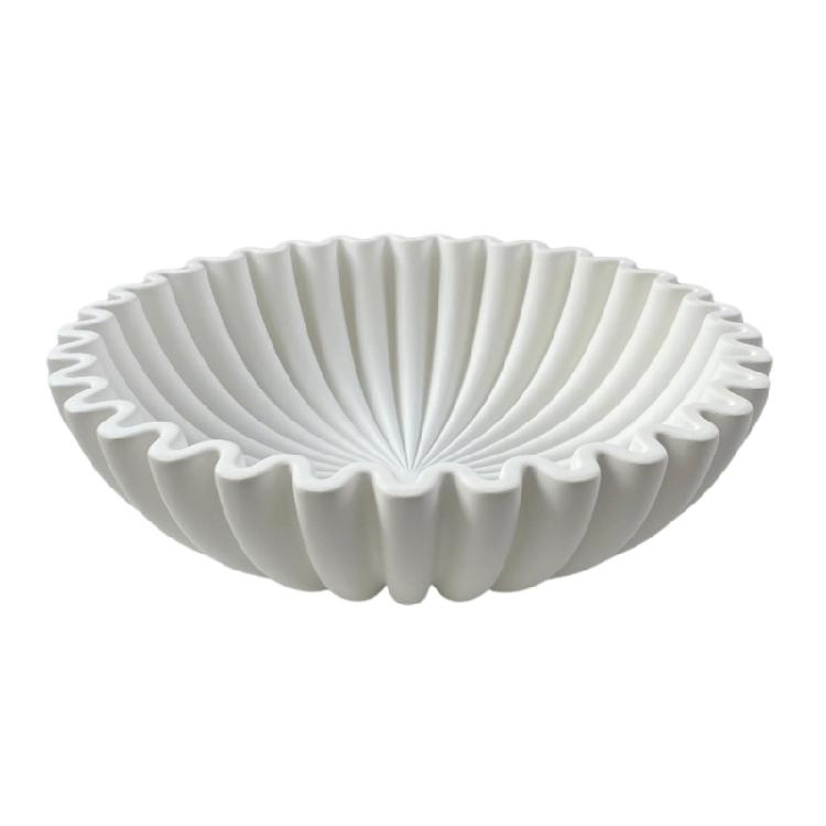 

Decorative Bowl Fruit Bowl Decorative Tray Ruffle Scallops Bowl for Home Decors Handicraft Bowl Stylish Key Bowl Gift S