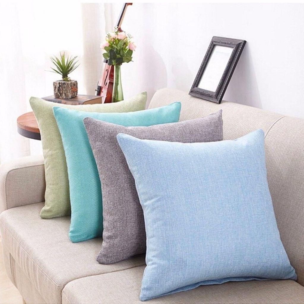 Luxurious Pure Color Cotton Linen Throw Pillow Cover For Home Office Sofa Decor