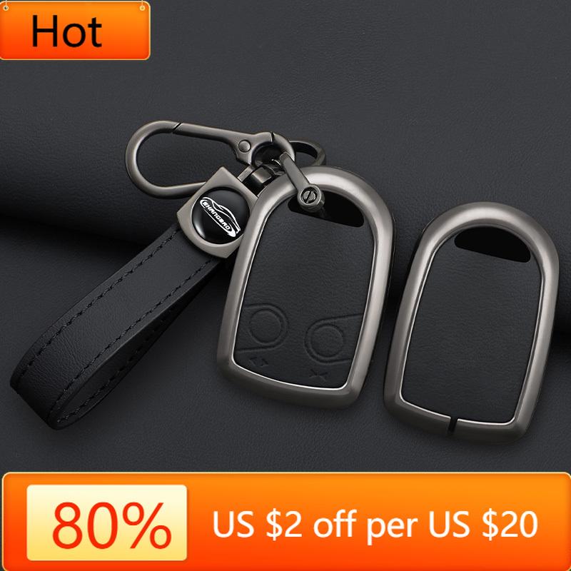 Interior Mouldings Zinc Alloy Car Fob Key Cover Rubber Case Protector Skin Shell Holder Set for DAF XF 105 XG IF Remote Keychain
