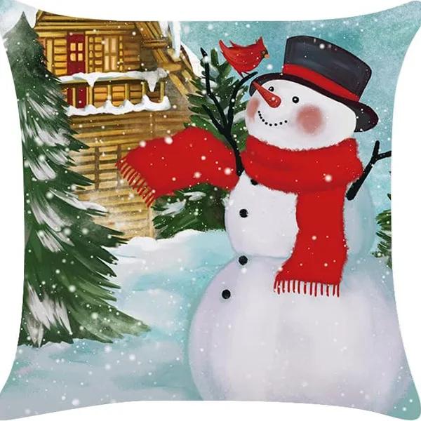 Winter Series Christmas Eve Linen Pillowcase Home Living Room Sofa Bedroom Cushion