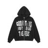 Unisex Oversized Hooded Sweatshirt With Rivet Embroidery Letter Print Fall Casual Pullover