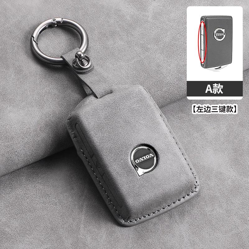 PU Leather Car Key Bag Protection Case for Volvo CX60 CX40 CX90 V40 V50 V70 S60 AWD RDESIGN S40 S90 T6 Car Accessories