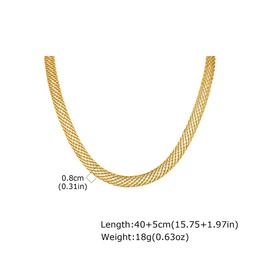 3/8mm Vintage Mesh Choker Necklace for Women,Stainless Steel Thick Chain Necklaces, Trendy Waterproof Jewelry Gift