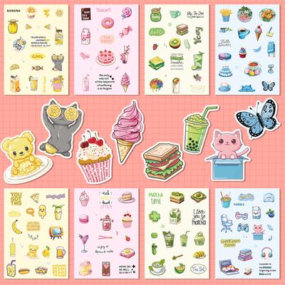 8 Fotos/Set Salz Ins Macaron Farbe Puzzle Aufkleber Eisbär Einfache DIY Handkarte