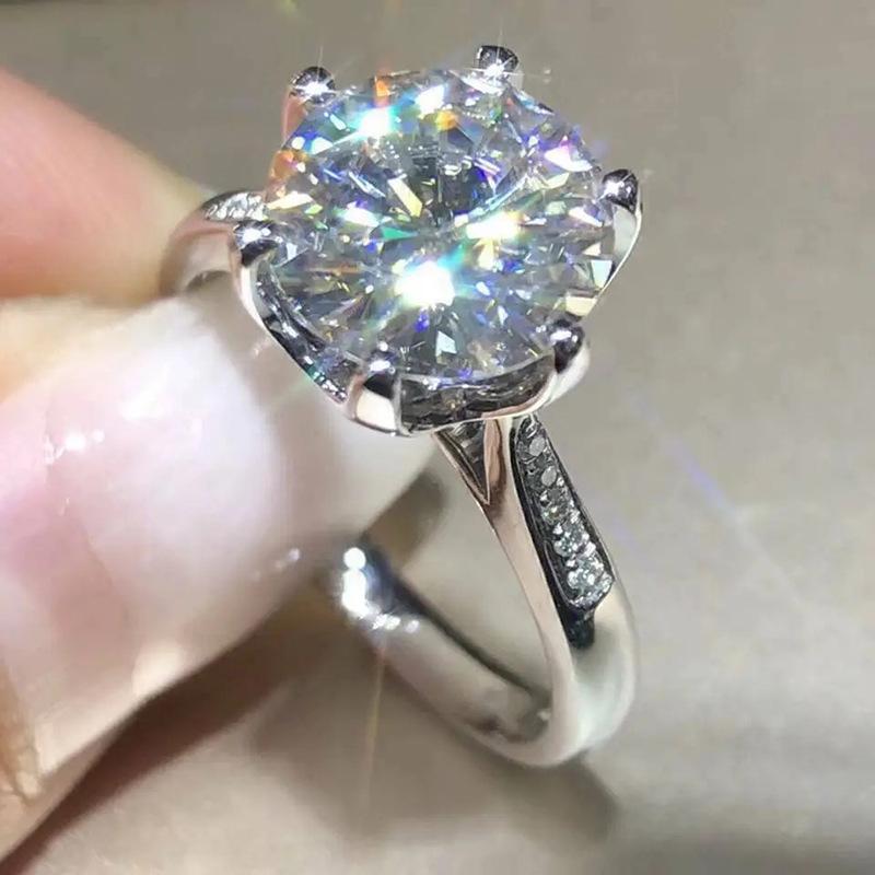 Cao Shi Klassischer Zirkon Sechs-Krallen-Ring: Elegantes Verlobungs- oder Hochzeitsgeschenk für Sie