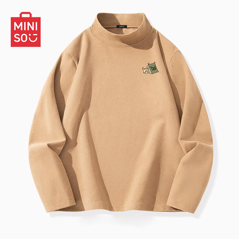 MINISO Men's Thermal Fleece-Lined Long Sleeve T-Shirt