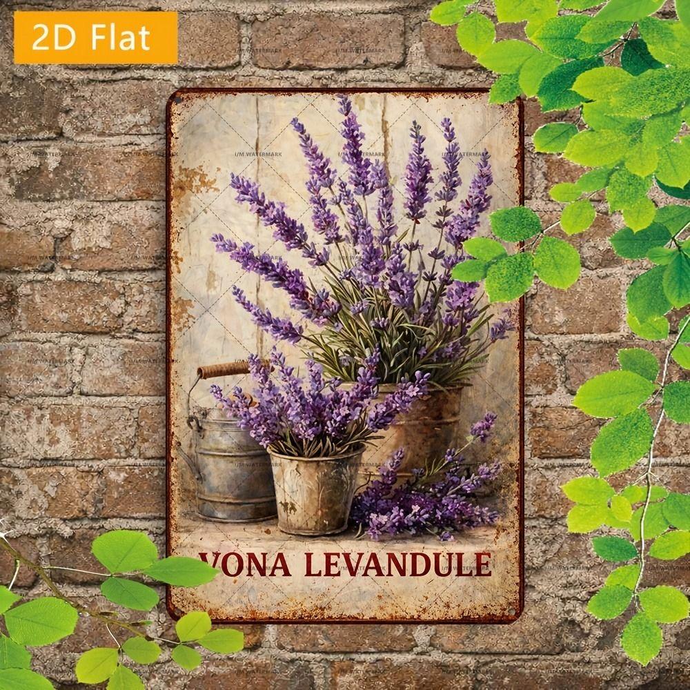 Vintage Metal Wall Poster – Floral Garden Decor, 20x30cm