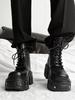 Women Punk Style Couple Platform High Top Dark Retro Heightening Medium Boots Men