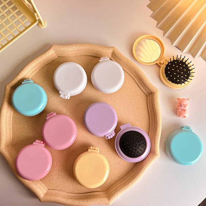 Portable Airbag Comb, Hair Mirror Comb, Plastic Air Cushion Massage Comb, Travel Folding Comb, Massage Comb