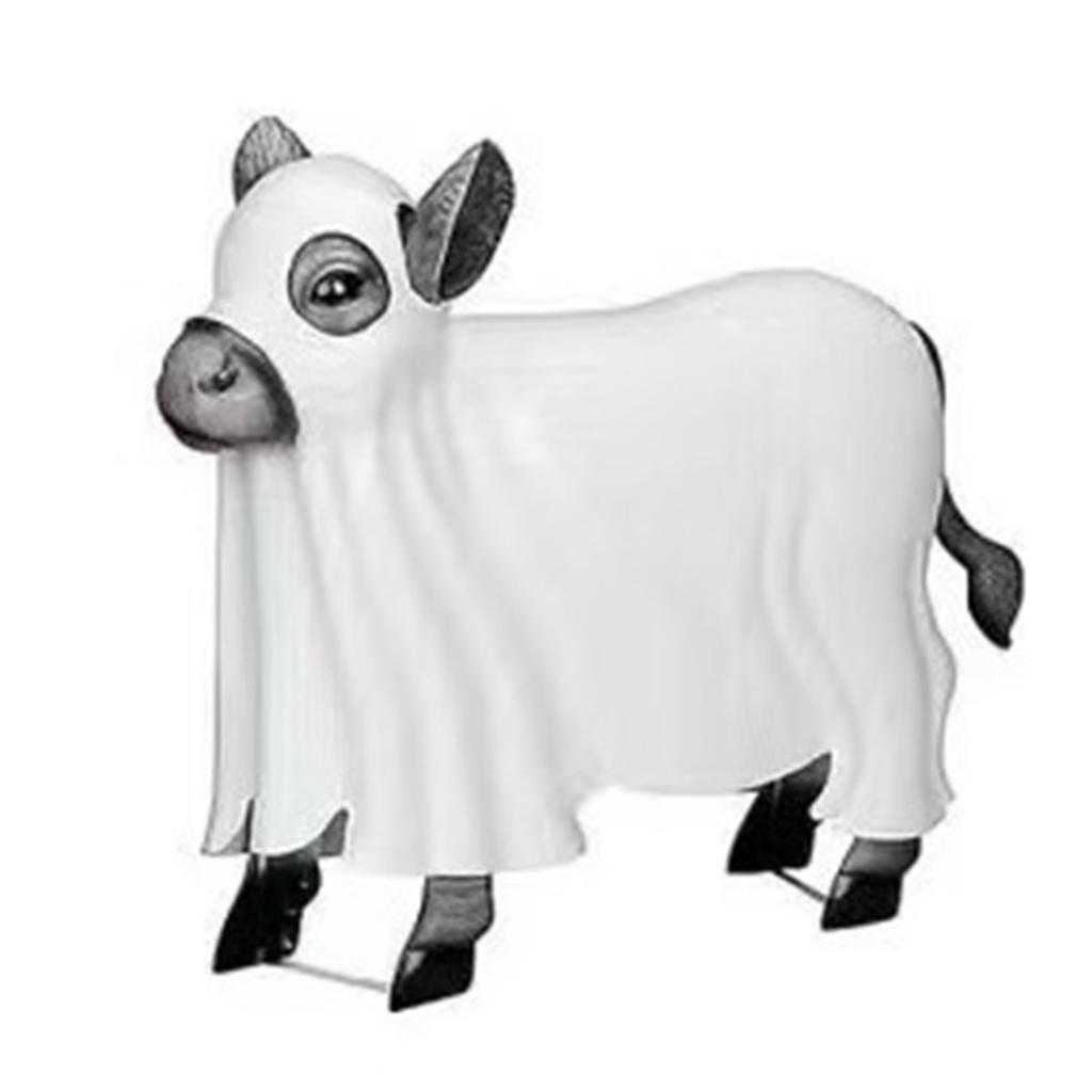 Halloween Ghost Figurines Centerpieces Spooky Resin Cow Ghost Statue Garden Decor Halloween Decorations for Porch Lawn