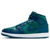 Air 1 Womens Mid Top Retro Basketball Shoes Navy Blue Shock Absorbing Durable BQ6472-301