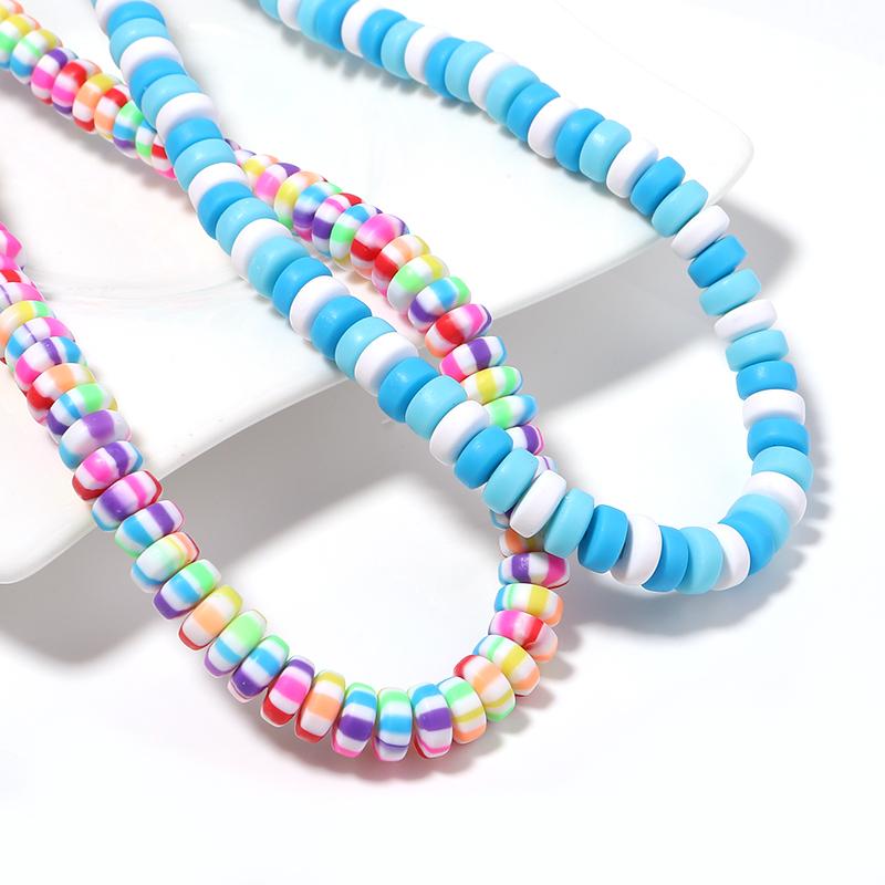 1 String Flat Round Soft Beads Colored Pottery Hole 2mm Spacer Bead For Diy Bracelet Necklace Women Jewelry Accessories Supplies
