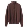 Women's High Neck Cashmere Cardigan - Autumn/Winter 2025 Gentle Style, Slimming, Short, Multi-Button Design