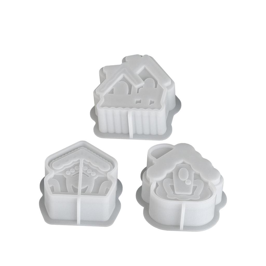 Poppy Q Cartoon House Candle & Aroma Stone Silicone Mold for DIY Decorations