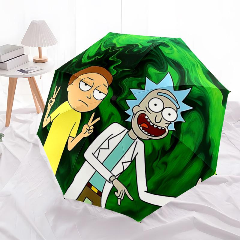 1pc Rick "Morty" Windproof Automatic Umbrella, Portable Folding design, Lightweight for Women/Men188