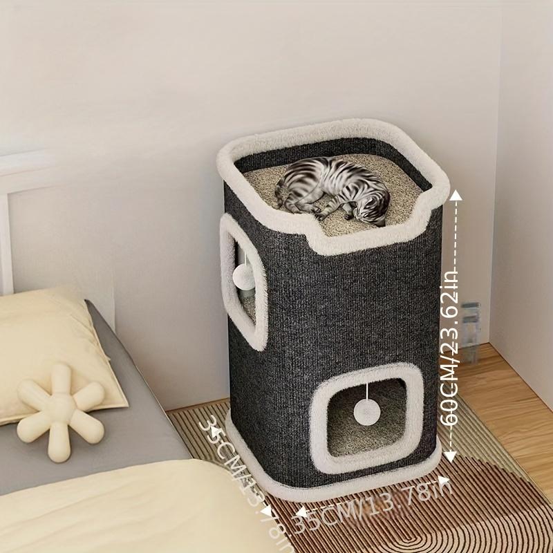 

Новый кошачий домик Deluxe Square Cat Condo с когтеточками, нейлоновый кошачий домик, кровать с когтеточкой, игрушка для игр с кошками, убежище