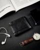 Compact black wallet made of high-quality genuine leather with RFID protection - Rovicky