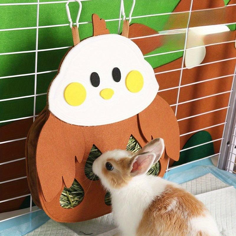 1pc Rabbit Straw Bag Fun Feeding Bag Guinea Pig Chinchilla Hanging Straw Bag Rabbit Hay Bag Food Bag Suitable for Gifts To Friends and Family