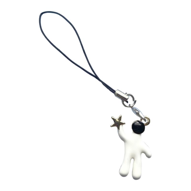 

Stylish Starry Astronaut Phone Strap Convenient Astronaut Star Keyring Individualized Phone Strap Chain Accessories